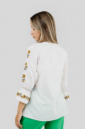 Bluza alba cu motiv floral galben Isabela 02 [2]