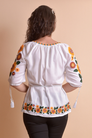 Bluza alba cu motiv floral multicolor Catrinel 05 [5]