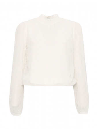 Bluza alba cu picatele si maneci bufante [5]