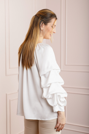 Bluza alba eleganta cu maneci bufante [2]