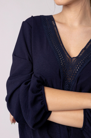 Bluza bleumarin cu nod in talie [1]