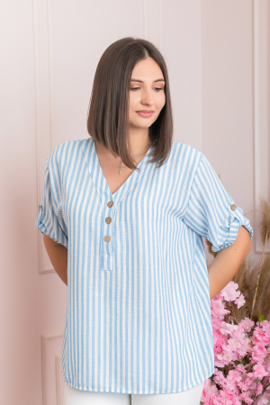 Bluza casual Freya cu dungi bleu [2]