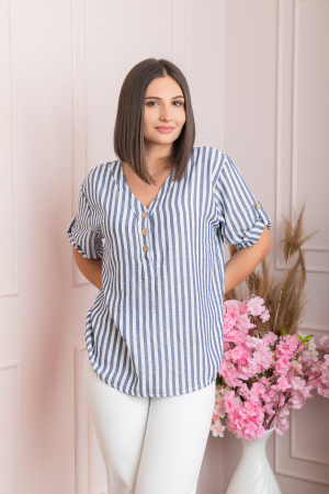 Bluza casual Freya cu dungi bleumarin [3]