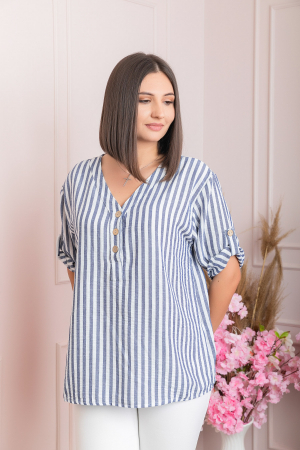 Bluza casual Freya cu dungi bleumarin [2]