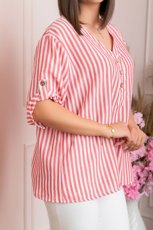 Bluza casual Freya cu dungi corai [1]