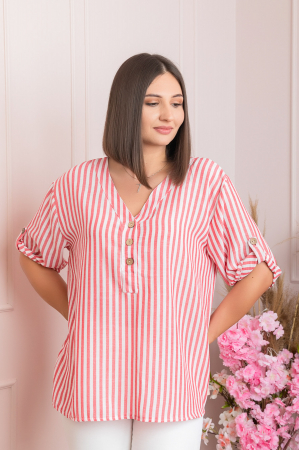 Bluza casual Freya cu dungi corai [2]