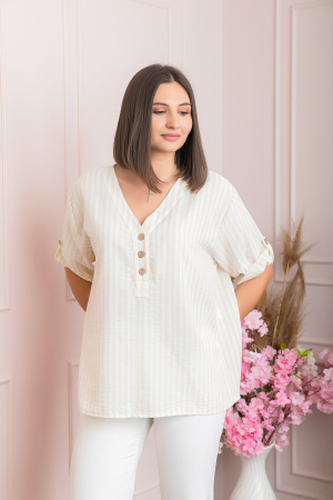 Bluza casual Freya cu dungi crem [2]