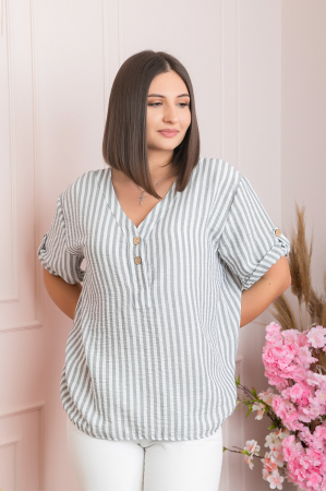 Bluza casual Freya cu dungi gri [2]