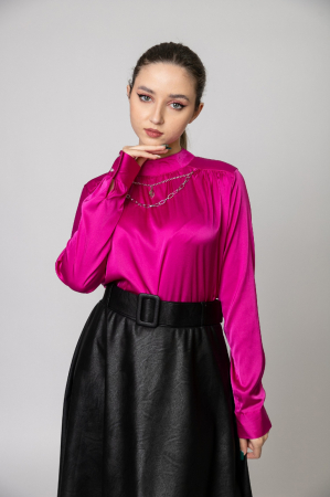 Bluza ciclam eleganta cu lantisor decorativ [0]
