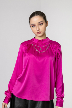 Bluza ciclam eleganta cu lantisor decorativ [2]