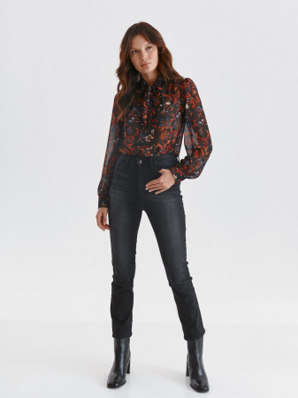 Bluza cu funda la gat si imprimeu floral [5]