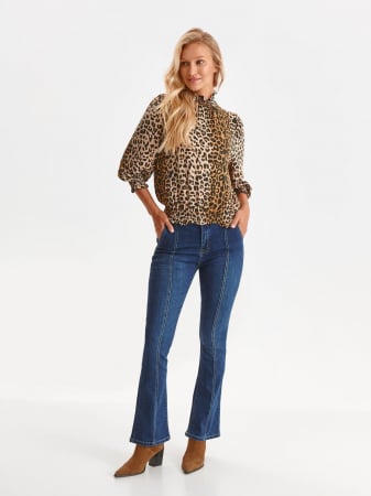Bluza cu maneci bufante si imprimeu leopard [5]