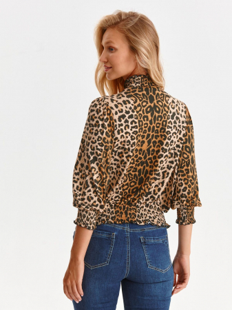 Bluza cu maneci bufante si imprimeu leopard [4]