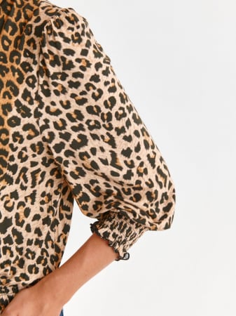 Bluza cu maneci bufante si imprimeu leopard [2]