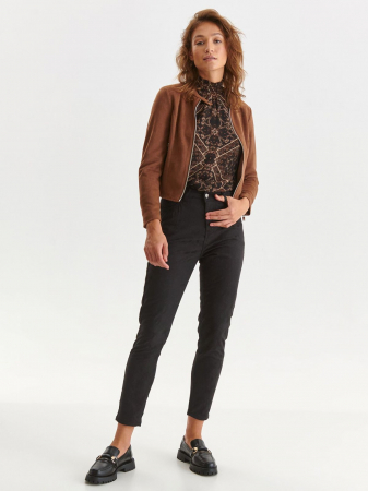 Bluza cu maneci bufante si imprimeu mandala maro [5]