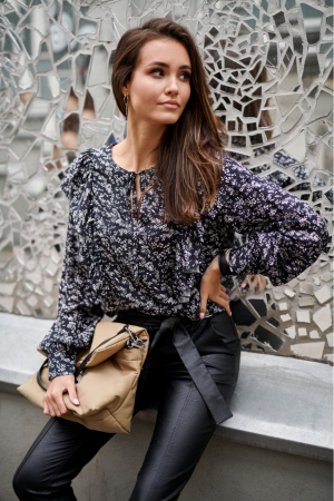 Bluza cu volane si imprimeu floral [0]