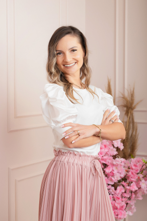 Bluza eleganta Arabella cu maneci bufante - Alb [1]