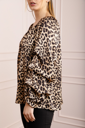 Bluza eleganta cu animal print si maneci bufante [1]