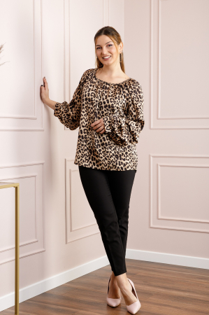 Bluza eleganta cu animal print si maneci bufante [3]