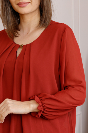 Bluza eleganta dama Sheila din voal cu captuseala - Rosu grena [1]