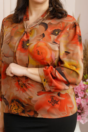 Bluza eleganta Isabelle cu imprimeu abstract orange [1]