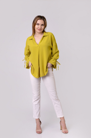 Bluza galben mustar vaporoasa cu maneci clopot [3]