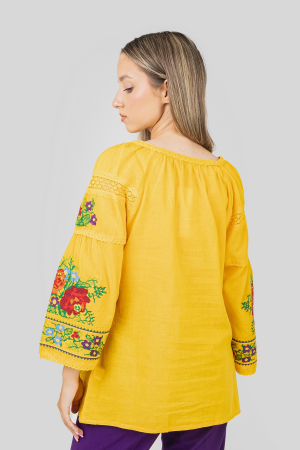 Bluza galbena cu motiv floral multicolor Francesca 03 [2]