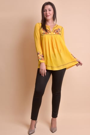 Bluza galbena cu motiv floral multicolor Ingrid 03 [9]