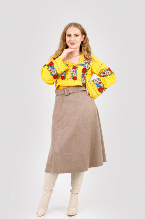 Bluza galbena cu motiv floral multicolor Adina 02 [3]