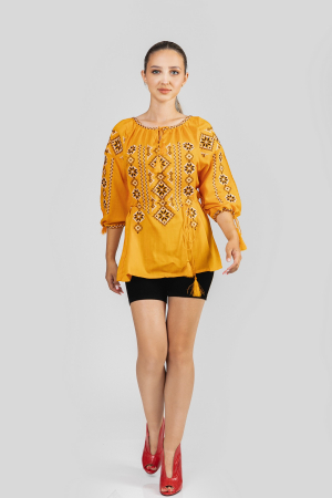 Bluza galbena cu motiv geometric multicolor Edith [3]