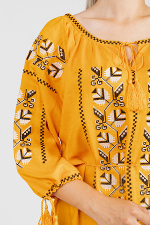 Bluza galbena cu motiv geometric multicolor Ruxandra 02 [1]