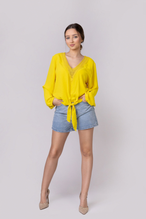 Bluza galbena cu nod in talie [3]