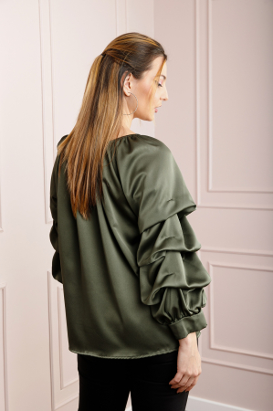 Bluza kaki eleganta cu maneci bufante [2]