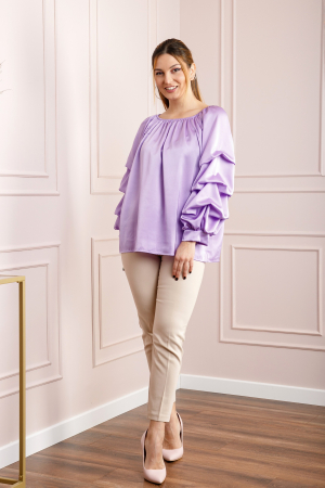 Bluza lila eleganta cu maneci bufante [3]