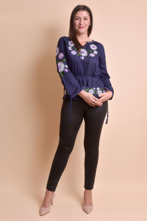 Bluza mov cu motiv floral multicolor Catrinel 08 [9]