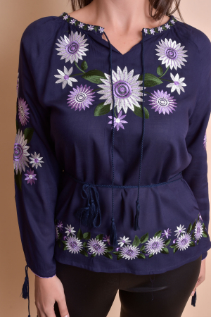 Bluza mov cu motiv floral multicolor Catrinel 08 [1]