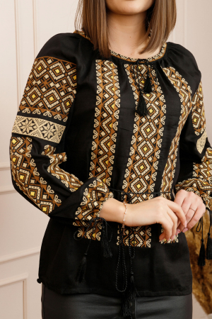 Bluza neagra cu motiv geometric crem Miruna [1]