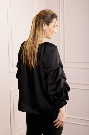 Bluza neagra eleganta cu maneci bufante [2]