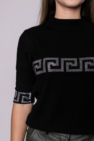 Bluza neagra tricotata cu maneca scurta [1]