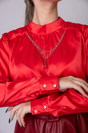 Bluza rosie eleganta cu lantisor decorativ [1]
