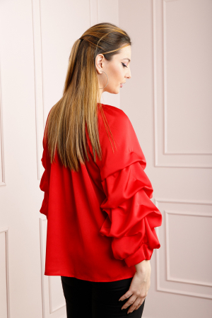 Bluza rosie eleganta cu maneci bufante [2]