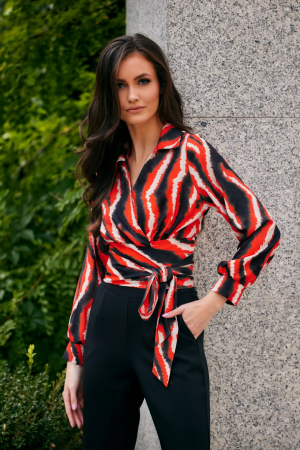 Bluza rosie petrecuta cu animal print [0]