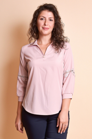 Bluze si camasi - Bluza roz cu dantela pe maneca
