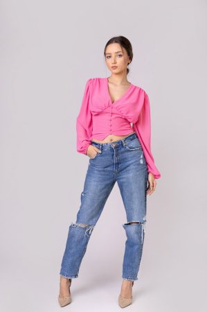 Bluza roz cu maneci bufante [3]