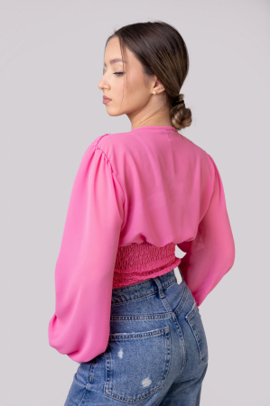 Bluza roz cu maneci bufante [2]