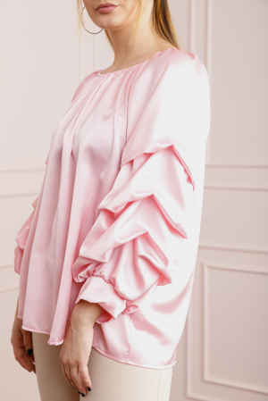Bluza roz eleganta cu maneci bufante [1]