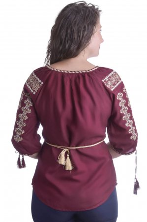 Bluza traditionala visinie cu motiv geometric auriu Noela [2]