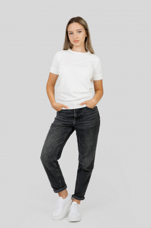 Bluza tricotata alba cu nasturi decorativi [3]