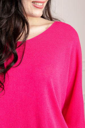 Bluza tricotata ciclam cu maneci liliac [1]