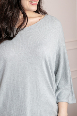 Bluza tricotata gri cu maneci liliac [1]